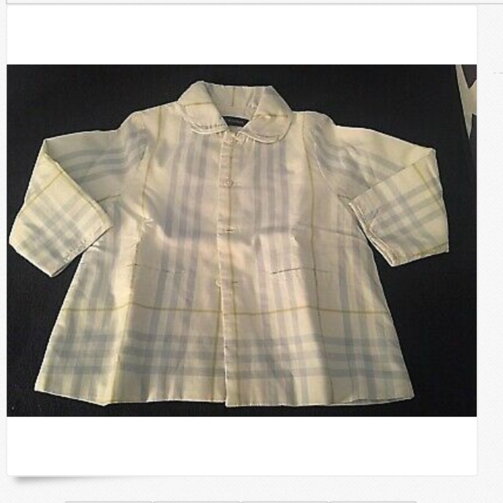 Baby kid Vest lightly fleeced Burberry 12 / 18 months white - Picture 2 of 4
